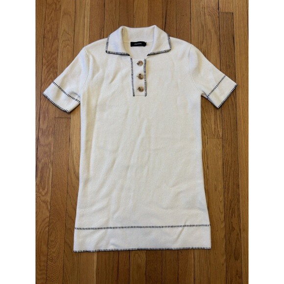 Lisa Yang Dresses & Skirts - Lisa Yang Ivan Whipstitched 100% Cashmere Mini Polo Dress Button Collar Size 1 S